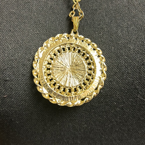 Copper 1902 Indian Head Penny Pendant Rhinestone Gold Rope Twist Necklace - Picture 6 of 7